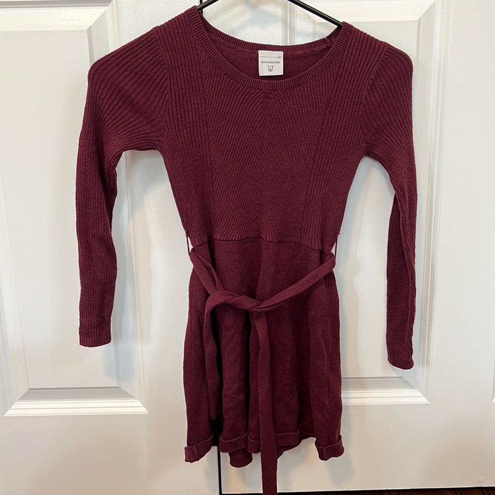 Abercrombie kids sweater dress- maroon